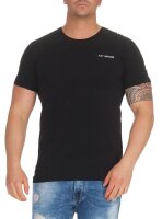 Herren T-Shirt Basic Aufdruck; Schwarz XXL