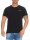 Herren T-Shirt Basic Aufdruck; Schwarz XXL