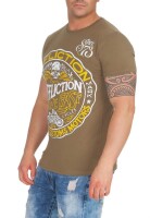 Herren T-Shirt Vintage Aufdruck Since 1973 Biker Motor Cycle; Olive M