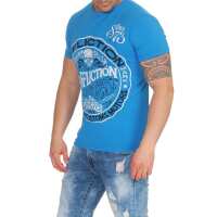 Herren T-Shirt Vintage Aufdruck Since 1973 Biker Motor Cycle; Blau XXXL