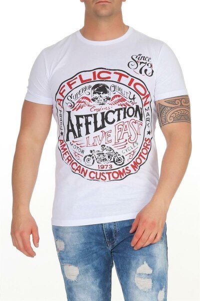 Herren T-Shirt Vintage Aufdruck Since 1973 Biker Motor Cycle; Weiß L