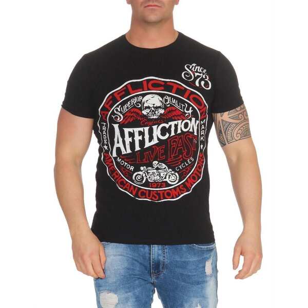 Herren T-Shirt Vintage Aufdruck Since 1973 Biker Motor Cycle; Schwarz M