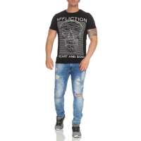 T-Shirt 3D OptikTotenkopf Skullt; Schwarz XXL