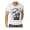 HerrenT-Shirt Kingz Muster Slim Fit Sommer Baumwolle Tatoo Dollar; Weiß L