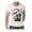 HerrenT-Shirt Kingz Muster Slim Fit Sommer Baumwolle Tatoo Dollar; Weiß L