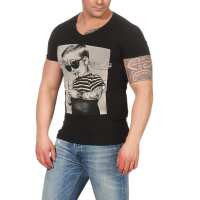 HerrenT-Shirt Kingz Muster Slim Fit Sommer Baumwolle...