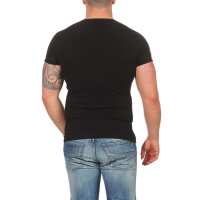 HerrenT-Shirt Kingz Muster Slim Fit Sommer Baumwolle Tatoo Dollar; Schwarz L