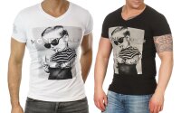 HerrenT-Shirt Kingz Muster Slim Fit Sommer Baumwolle...