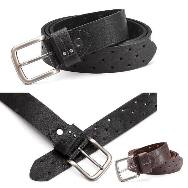 Herren Gürtel Braun Schwarz Breiter Gürtel;