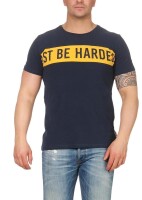 Herren T-Shirt mit Druck Slim Fit; Blau S