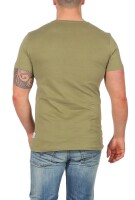 Herren T-Shirt mit Druck Slim Fit; Olive M