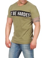 Herren T-Shirt mit Druck Slim Fit; Olive M