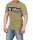 Herren T-Shirt mit Druck Slim Fit; Olive M