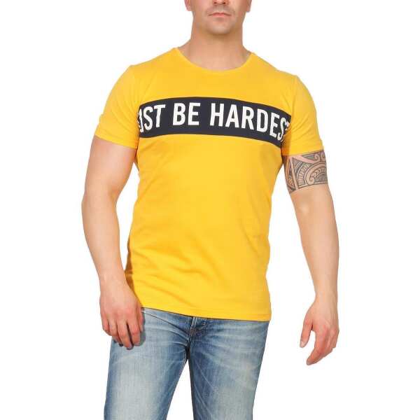 Herren T-Shirt mit Druck Slim Fit; Orange XL