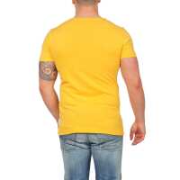 Herren T-Shirt mit Druck Slim Fit; Orange XL
