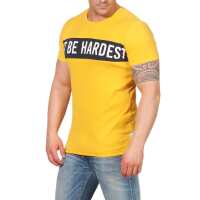 Herren T-Shirt mit Druck Slim Fit; Orange XL