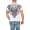 HerrenT-Shirt Kingz Muster Slim Fit Sommer Baumwolle Stickerei Tatoo;  Weiß-Silber XL
