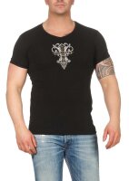 HerrenT-Shirt Kingz Muster Slim Fit Sommer Baumwolle Stickerei Tatoo;