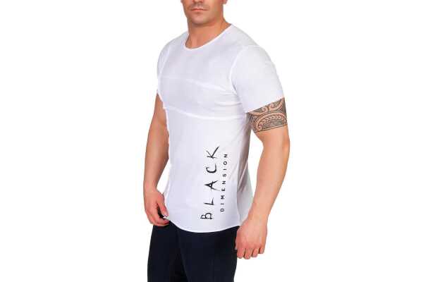 Herren T-Shirt Muster, Druck verschiedene modelle Slim Fit Sommer Baumwolle 5382 Weiß XXL