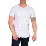 Herren T-Shirt Muster, Druck verschiedene modelle Slim Fit Sommer Baumwolle 5382 Weiß XXL
