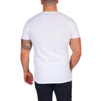 Herren T-Shirt Muster, Druck verschiedene modelle Slim Fit Sommer Baumwolle 5382 Weiß L