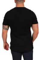 Herren T-Shirt Muster, Druck verschiedene modelle Slim Fit Sommer Baumwolle 5246 Schwarz L