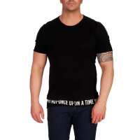 Herren T-Shirt Muster, Druck verschiedene modelle Slim Fit Sommer Baumwolle 5246 Schwarz M