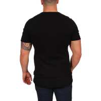 Herren T-Shirt Muster, Druck verschiedene modelle Slim Fit Sommer Baumwolle 5246 Schwarz M