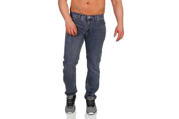 Herren Jeans Denim Hose Röhrenjeans Slim Fit ; Grau 36