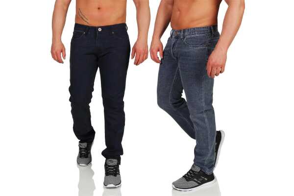 Herren Jeans Denim Hose Röhrenjeans Slim Fit ;