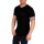 Herren T-Shirt mit Druck Slim Fit in schwarz / weiß, Baumwolle Schwarz/L