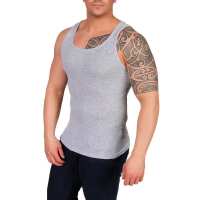 2 Stück Herren Unterhemd Männer Unterwäsche Baumwolle;  Grau/3XL
