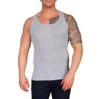 2 Stück Herren Unterhemd Männer Unterwäsche Baumwolle;  Grau/XXL