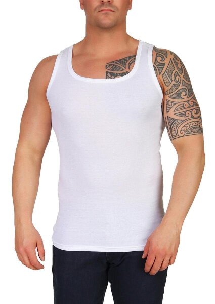 2 Stück Herren Unterhemd Männer Unterwäsche Baumwolle;  Weiß/3XL