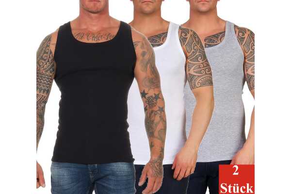 Herren Unterhemd 2 Stück - 100% Baumwolle, Nahtlos, Komfortabel, in S-3XL