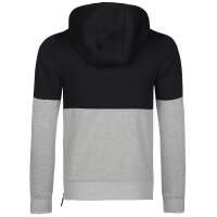Herren Sweatjacke Sweatshirt Hoodie Kapuzenshirt , Schwarz-Grau/L