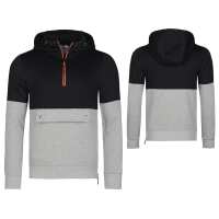 Herren Sweatjacke Sweatshirt Hoodie Kapuzenshirt , Schwarz-Grau/L