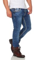 Herren Jeans Denim Hose Doppelnaht Stretch; 9574-1 31