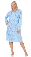Damen Nachthemd Sleepshirt Nachtwäsche; Blau/XL