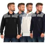 Herren Polo Shirt Langarm Baumwolle Longsleeve mit Brusttaschen;
