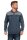 Herren Polo Shirt Langarm Baumwolle Longsleeve mit Brusttaschen; Grau-Blau M/50