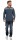 Herren Polo Shirt Langarm Baumwolle Longsleeve mit Brusttaschen; Grau-Blau M/50