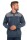 Herren Polo Shirt Langarm Baumwolle Longsleeve mit Brusttaschen; Grau-Blau M/50