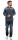 Herren Polo Shirt Langarm Baumwolle Longsleeve mit Brusttaschen; Grau-Blau M/50
