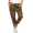 Damen Jogginghose Freizeithose Hose mit Muster, Braun S/M/L