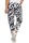 Damen Jogginghose Freizeithose Hose mit Muster, Weiß S/M/L