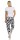 Damen Jogginghose Freizeithose Hose mit Muster, Weiß S/M/L