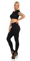 Damen Sport Fitness Leggings Slim lang 3/4 1/2 Gr. M L XL 2XL 3XL 4XL