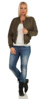 Damen Bomberjacke Flieger Pilotenjacke Biker;...