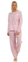 Damen Pyjama lang zweiteiliger Schlafanzug mit Muster, M L XL 2XL